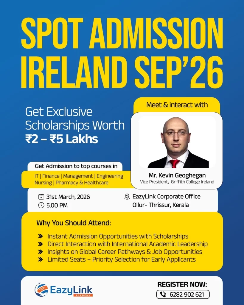 Spot Admission Ireland September 2026 Intake with Griffith College
